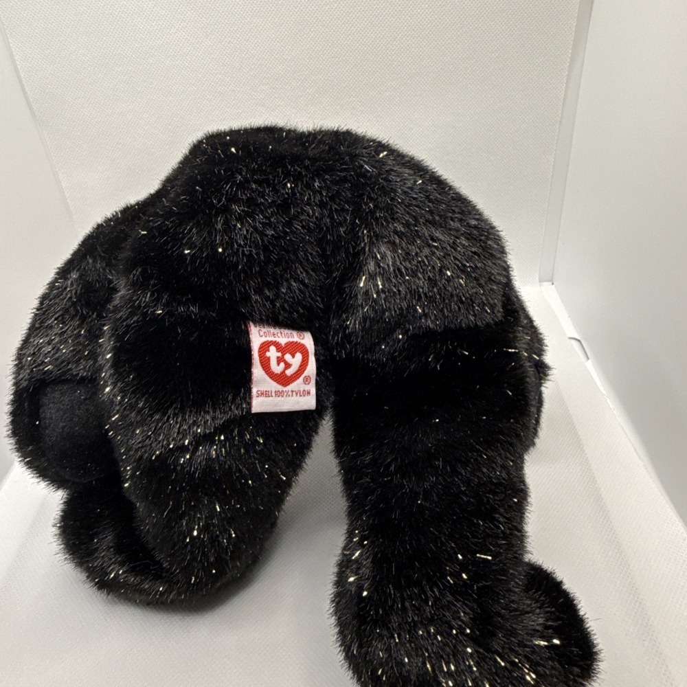 TY Beanie Buddy Haunt 14" Black & Gold Halloween Bear Retired Creased Tag 2002 - Picture 10 of 13